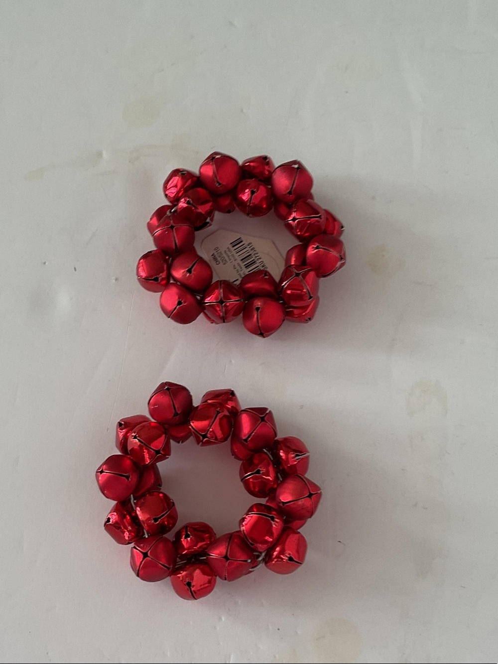 Red Jingle Bell Holiday Napkin Rings - Set of 2